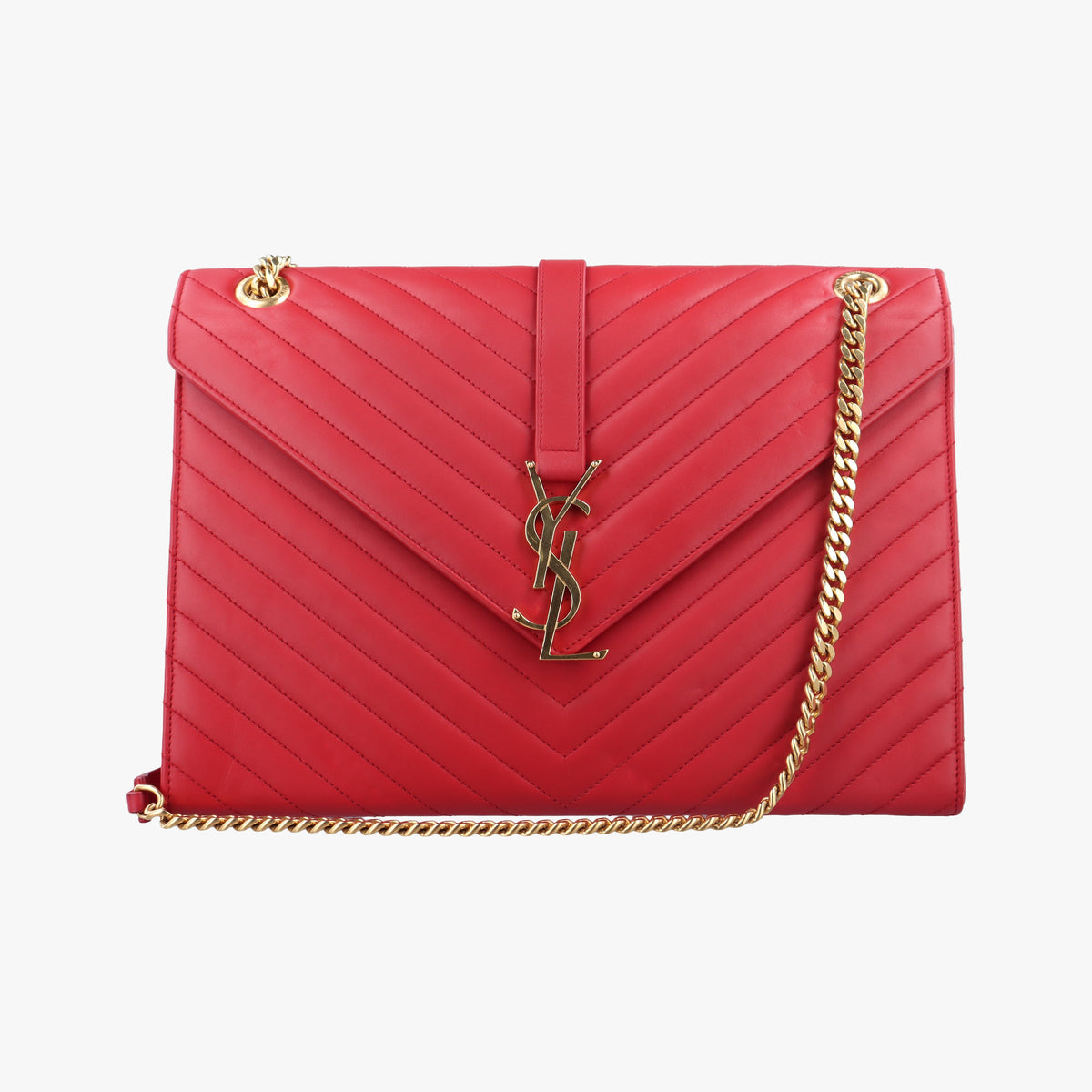 Secondhand Yves Saint Laurent envelope Red Leather 342023 shoulderbag | stylenewstar
