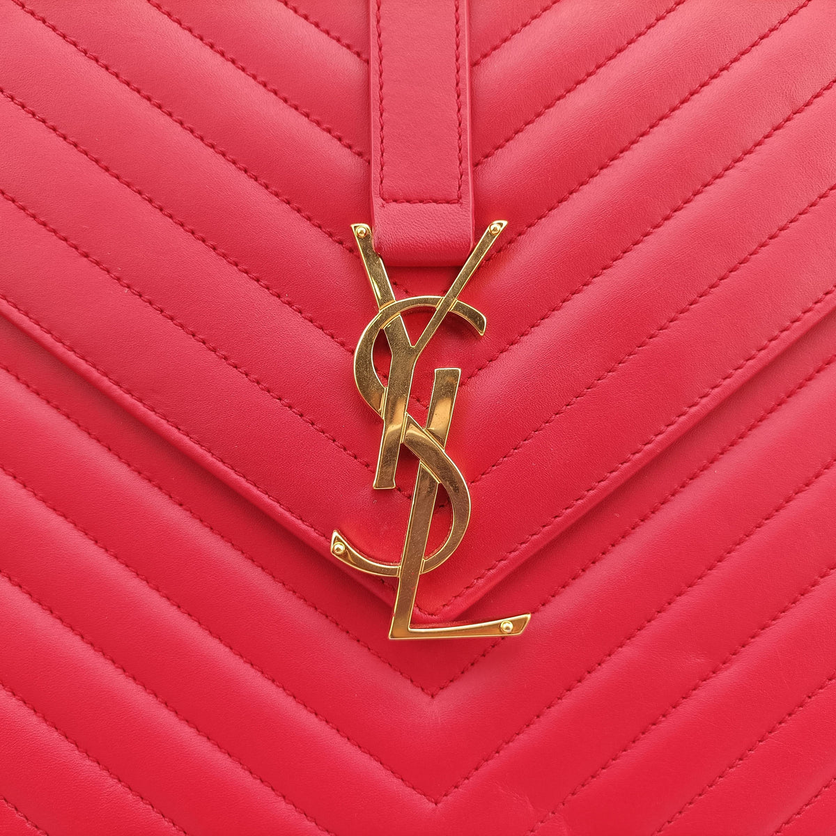 Secondhand Yves Saint Laurent envelope Red Leather 342023 shoulderbag | stylenewstar