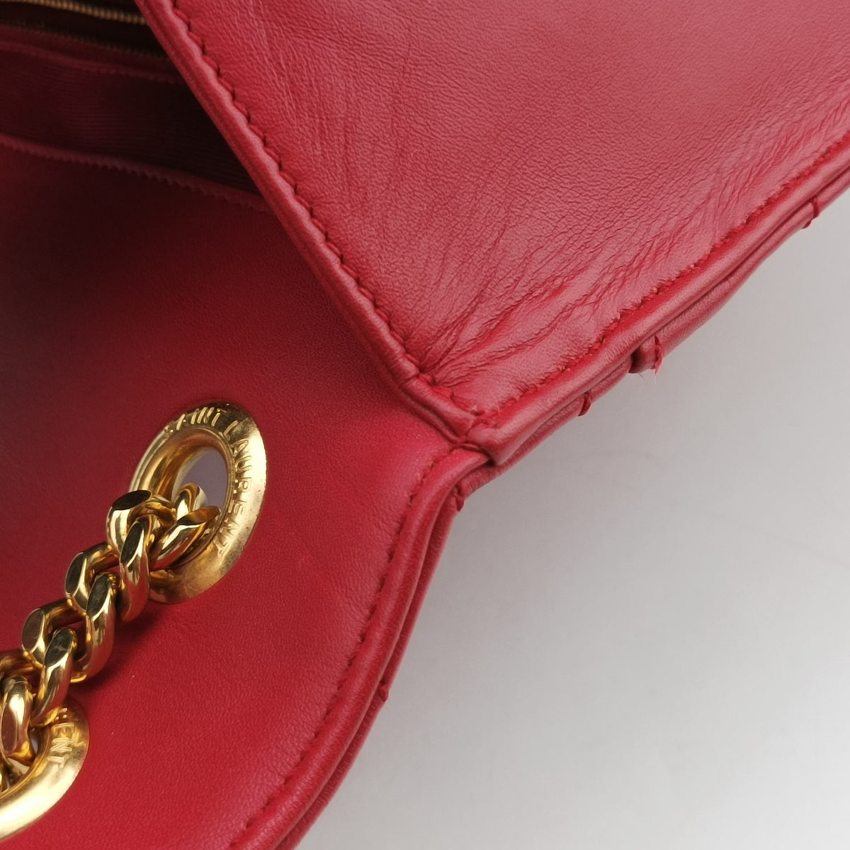 Secondhand Yves Saint Laurent envelope Red Leather 342023 shoulderbag | stylenewstar