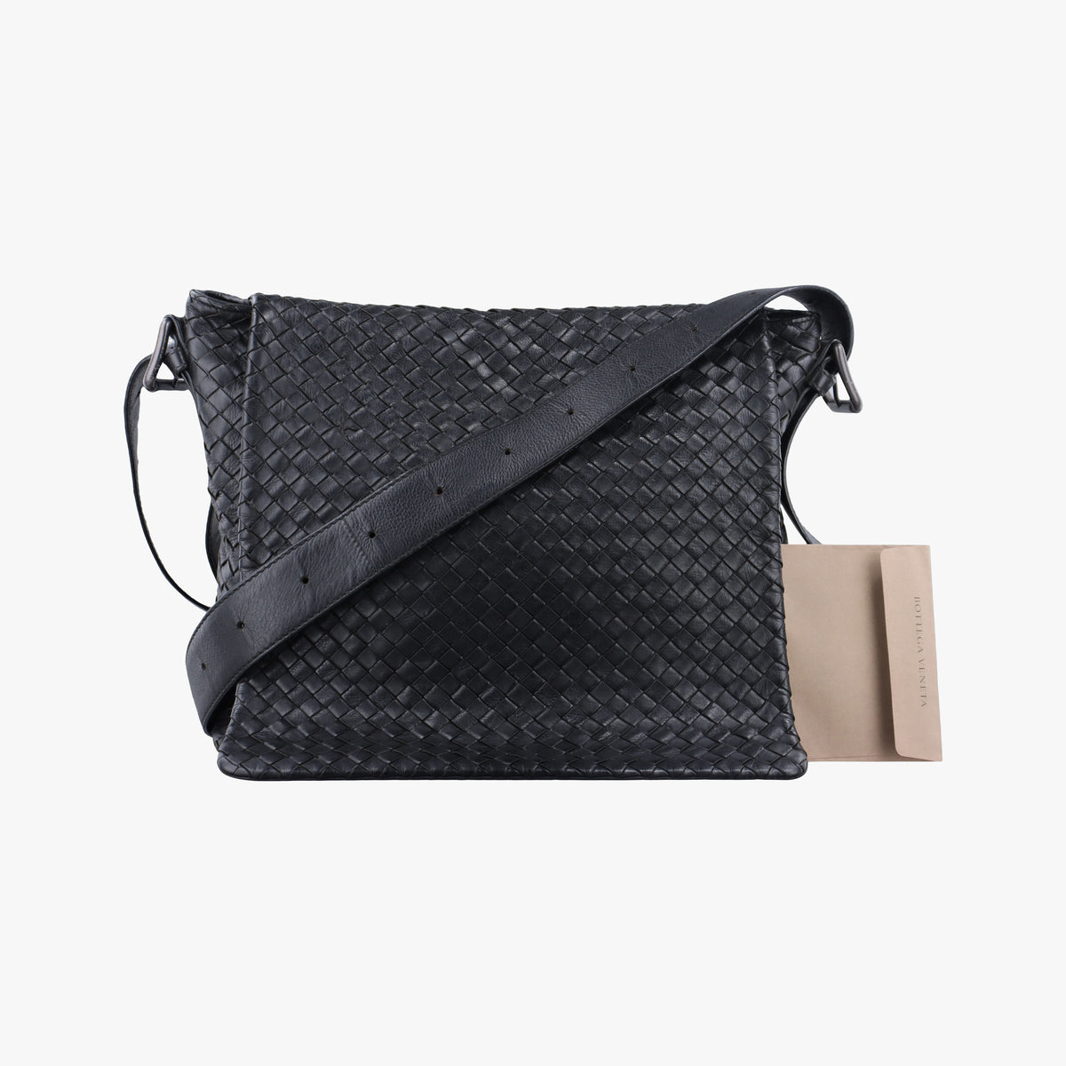 Pre-owned Bottega Veneta Intrecciato Black lambskin  shoulderbag | stylenewstar