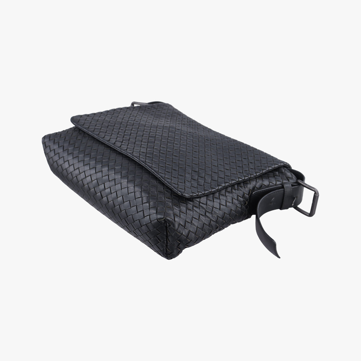 Pre-owned Bottega Veneta Intrecciato Black lambskin  shoulderbag | stylenewstar