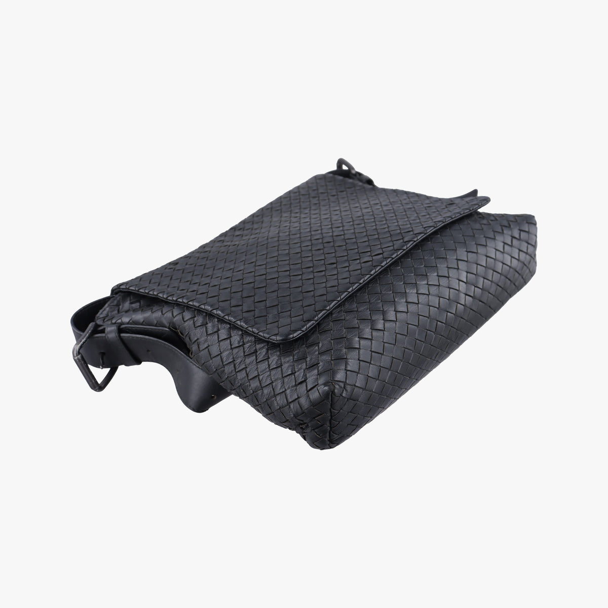 Pre-owned Bottega Veneta Intrecciato Black lambskin  shoulderbag | stylenewstar