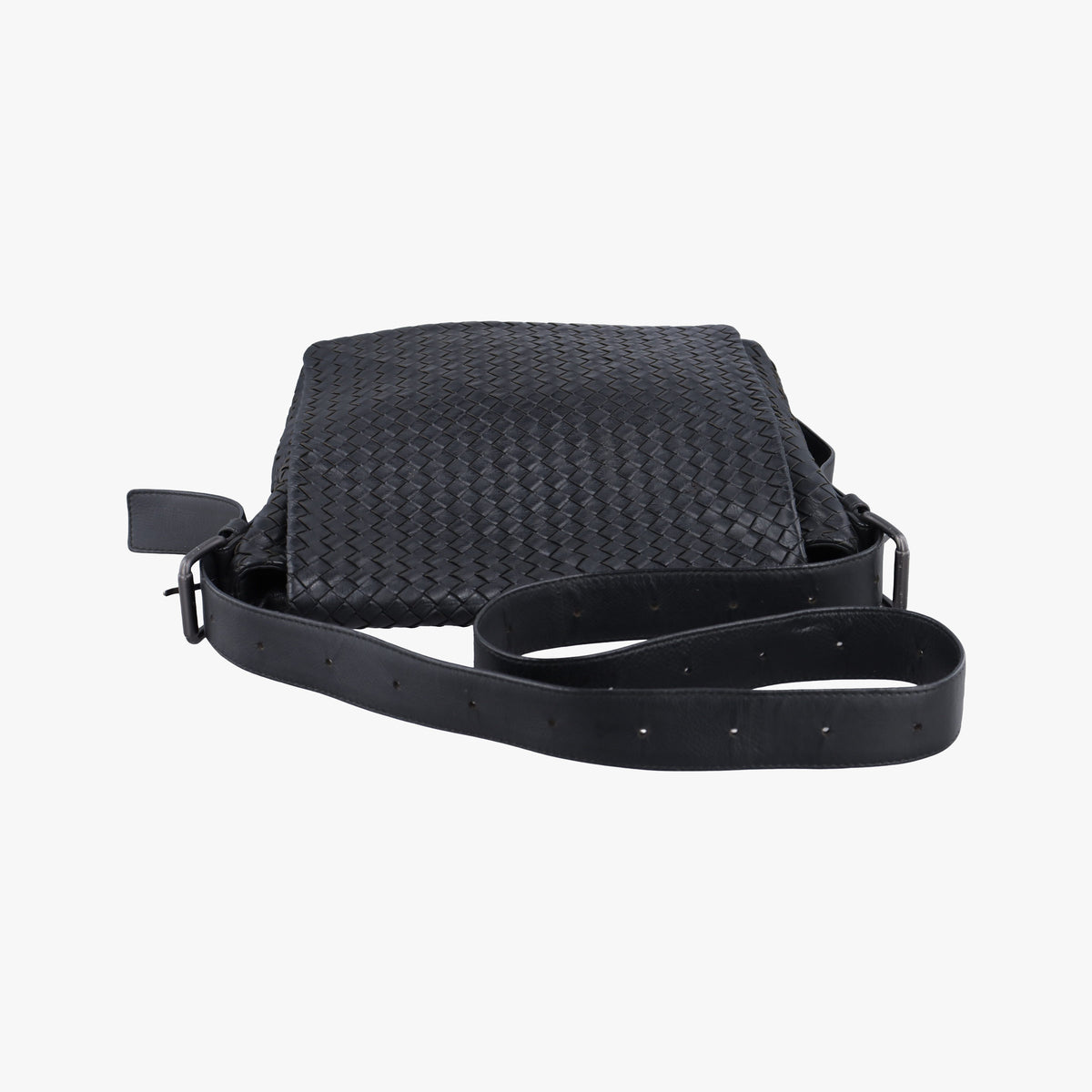 Pre-owned Bottega Veneta Intrecciato Black lambskin  shoulderbag | stylenewstar