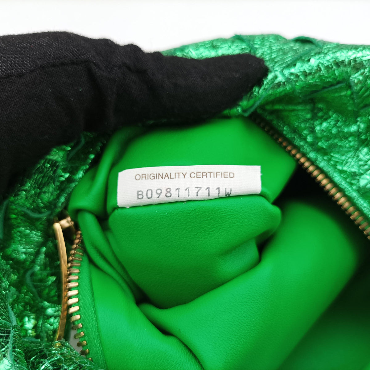 Secondhand Bottega Veneta Jodie Green Leather  handbag | stylenewstar
