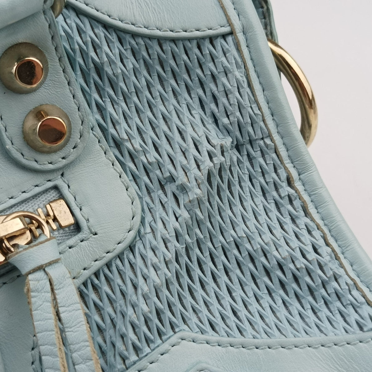 Pre-owned Balenciaga Classic City Mini Blue lambskin  shoulderbag | stylenewstar