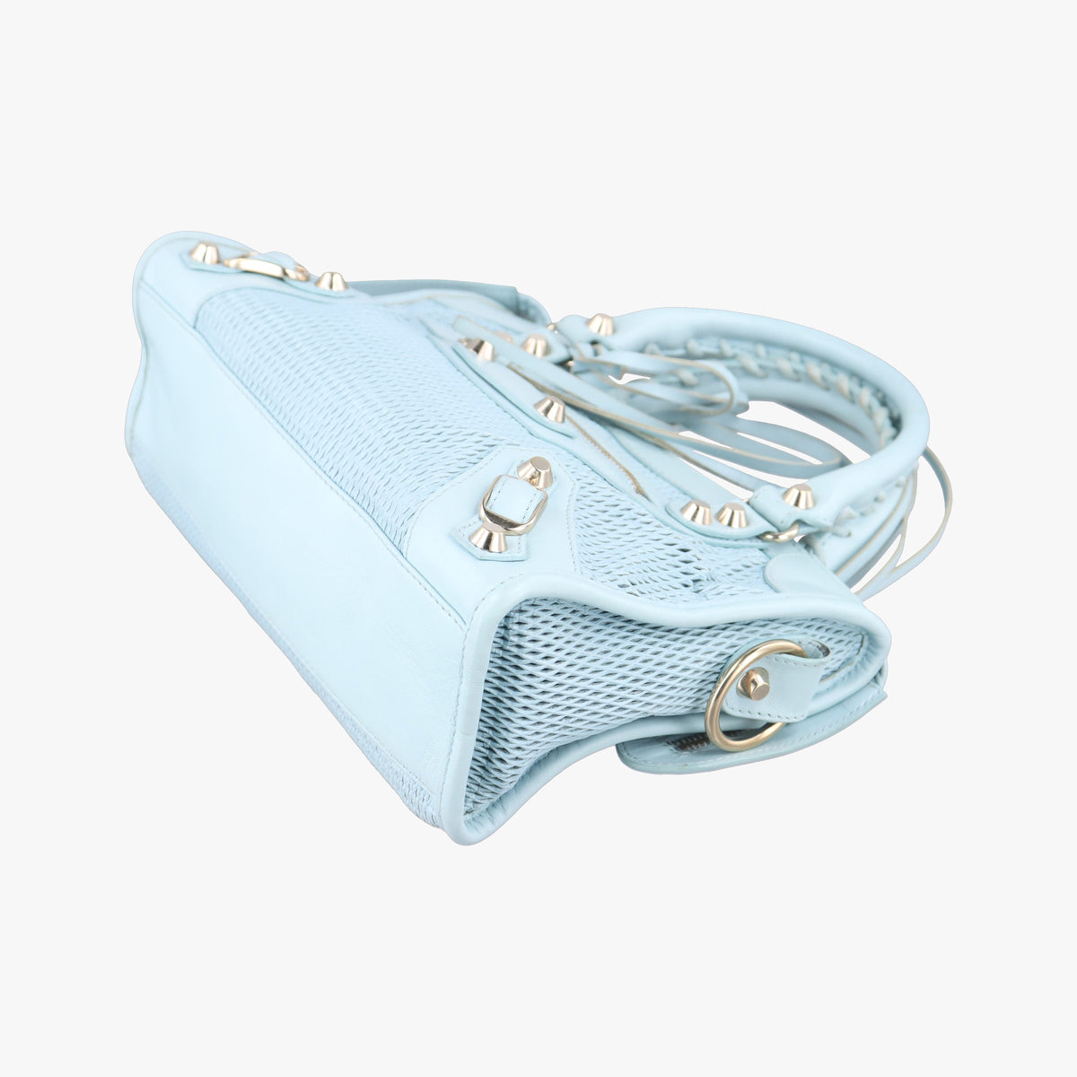 Pre-owned Balenciaga Classic City Mini Blue lambskin  shoulderbag | stylenewstar