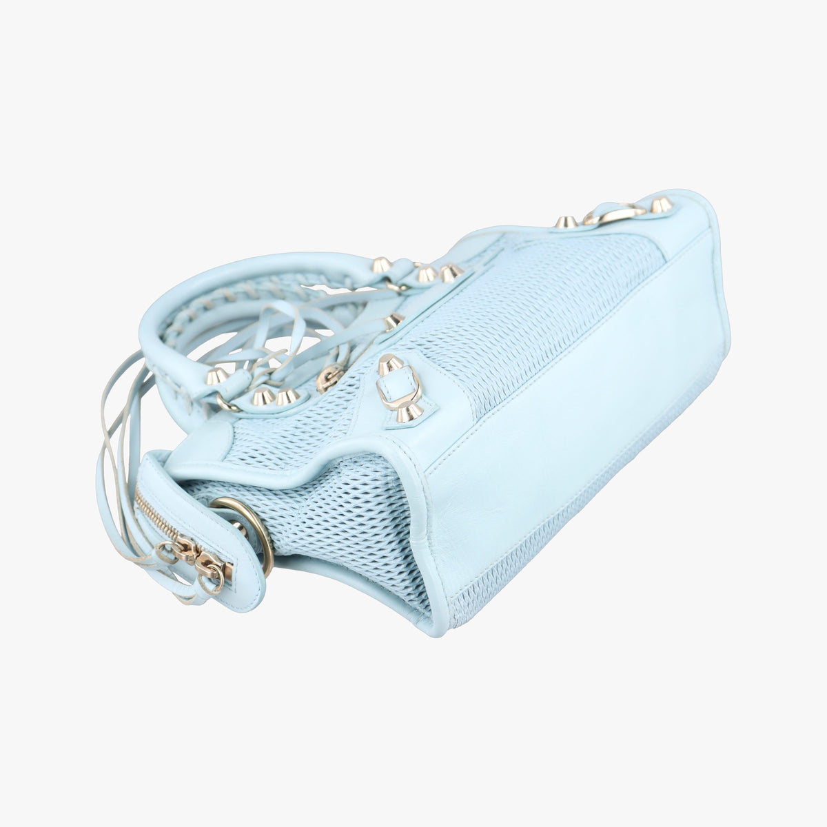 Pre-owned Balenciaga Classic City Mini Blue lambskin  shoulderbag | stylenewstar