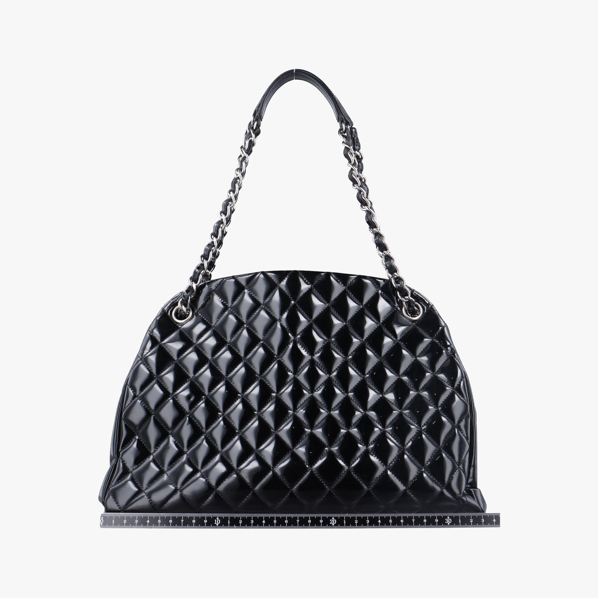 Pre-owned Chanel Mademoiselle Bowling Black Patent leather A50558 shoulderbag | stylenewstar