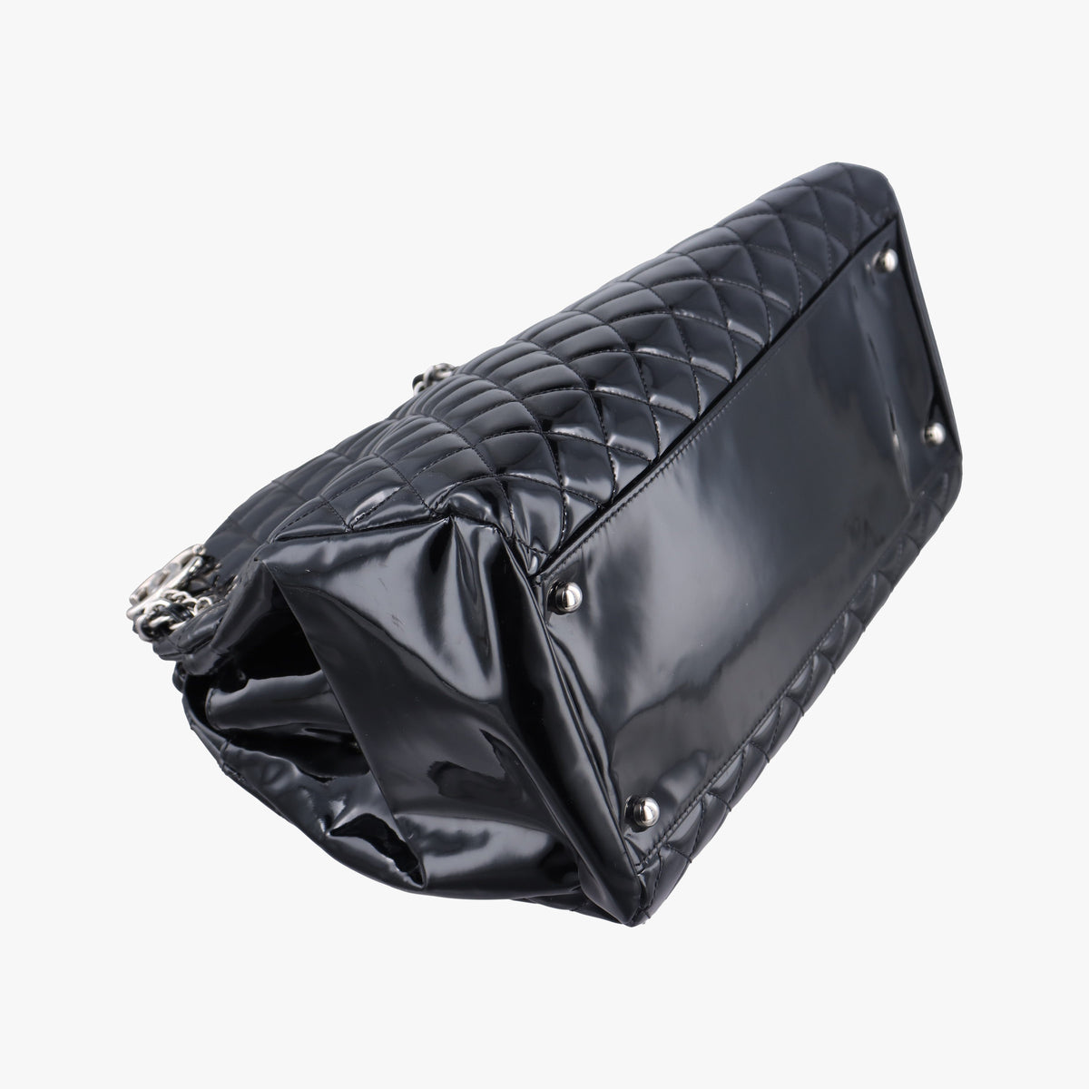 Pre-owned Chanel Mademoiselle Bowling Black Patent leather A50558 shoulderbag | stylenewstar