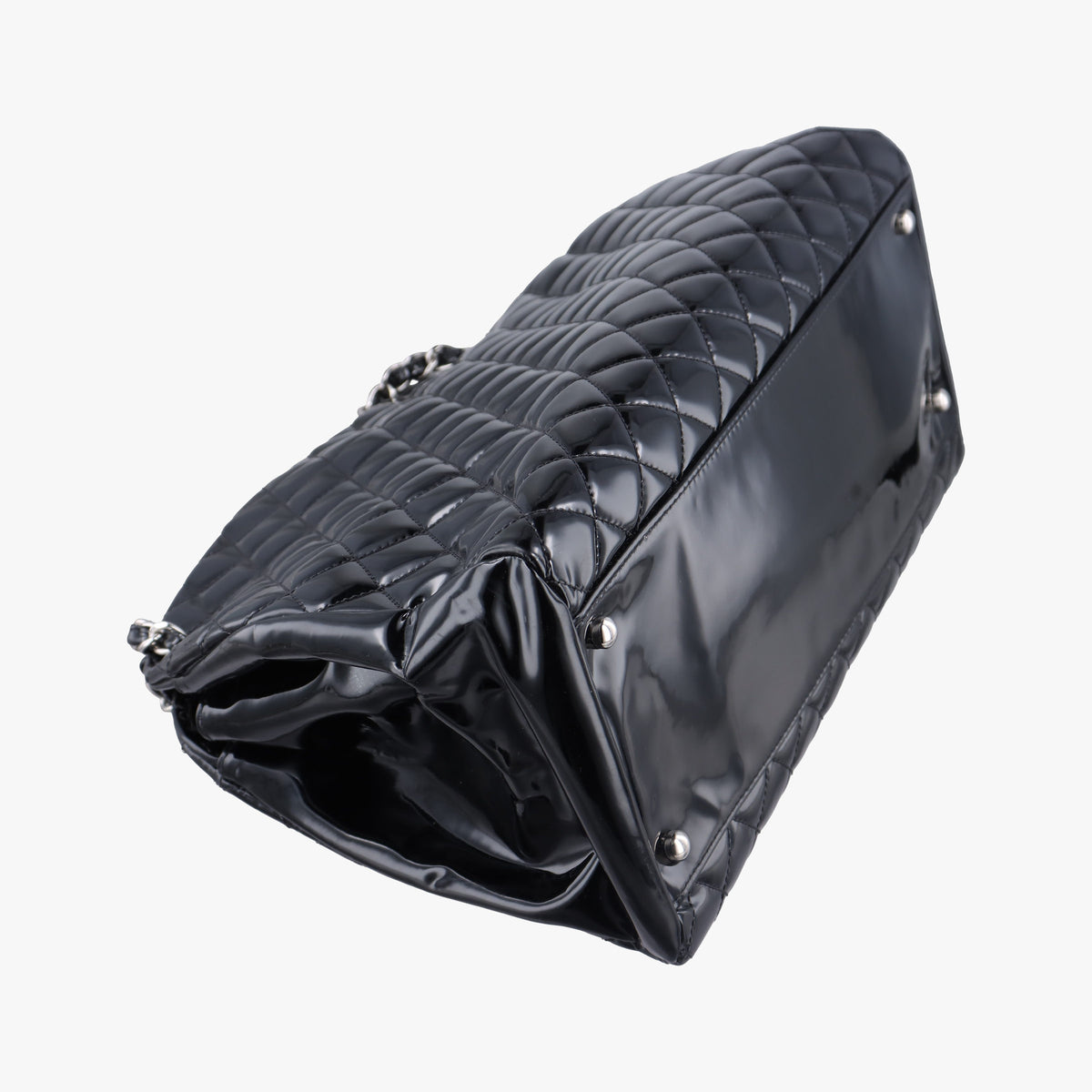 Pre-owned Chanel Mademoiselle Bowling Black Patent leather A50558 shoulderbag | stylenewstar