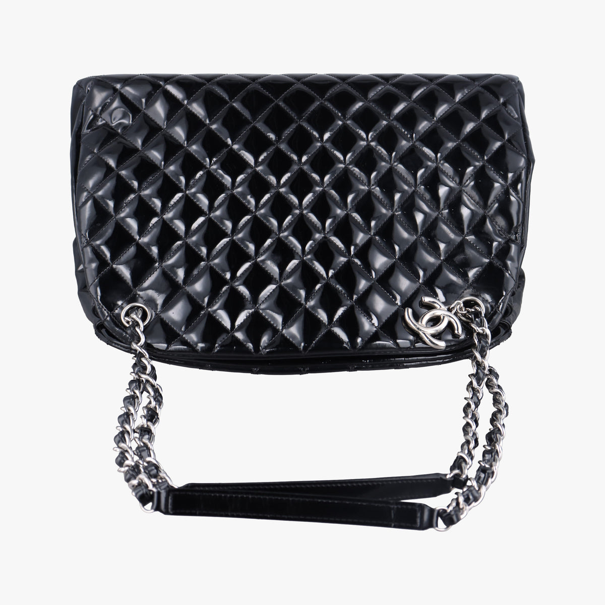 Pre-owned Chanel Mademoiselle Bowling Black Patent leather A50558 shoulderbag | stylenewstar