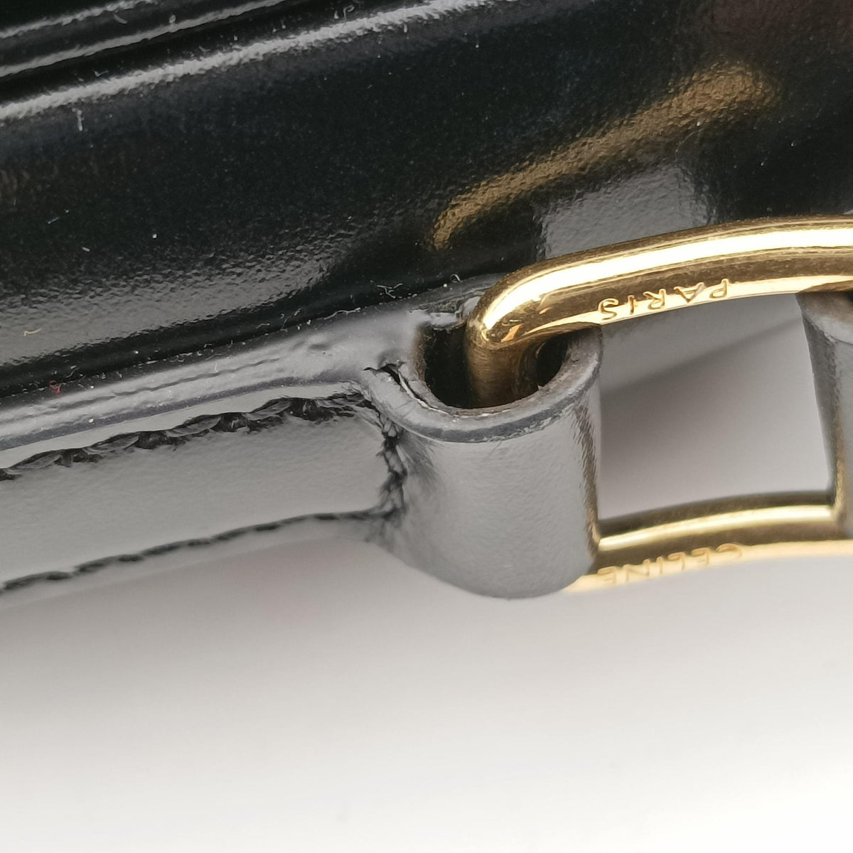 Pre-owned Celine Teen Triomphe Black Leather  shoulderbag | stylenewstar