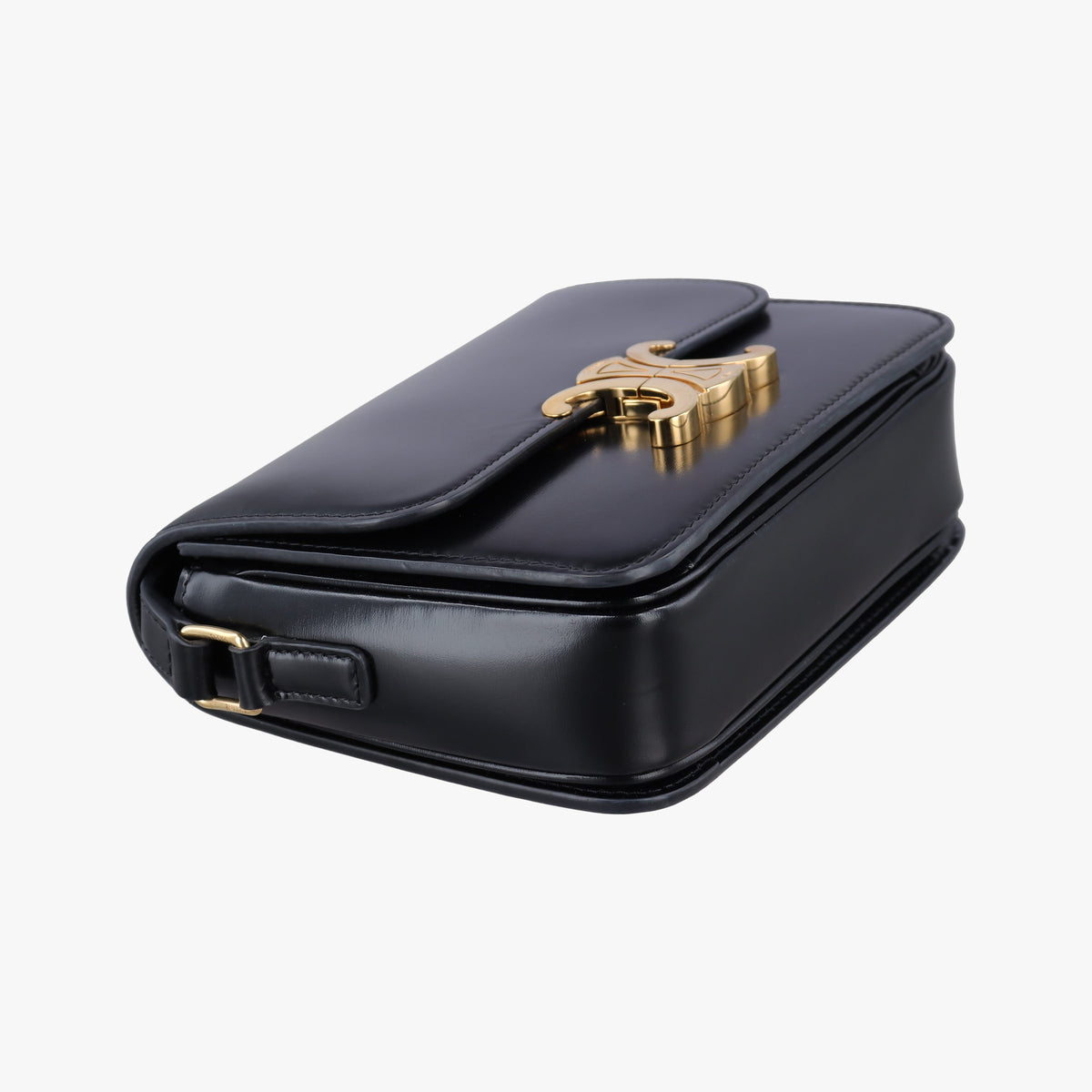 Pre-owned Celine Teen Triomphe Black Leather  shoulderbag | stylenewstar