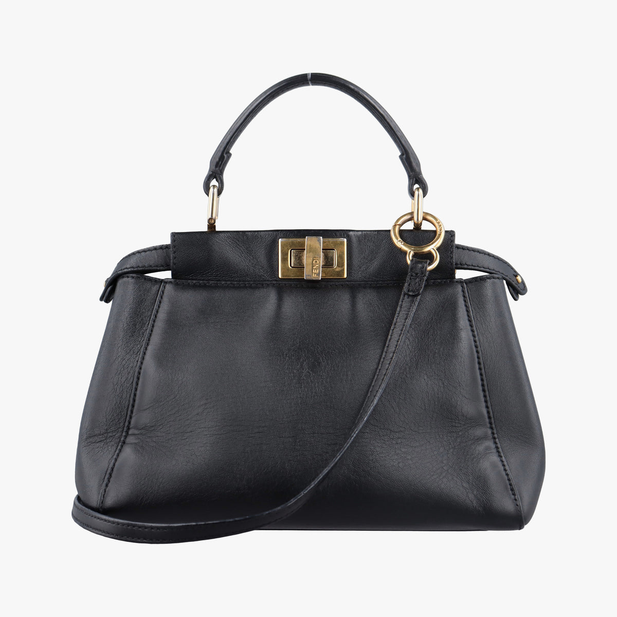 Pre-owned Fendi PEEKABOO Black Leather 8BN244 shoulderbag | stylenewstar