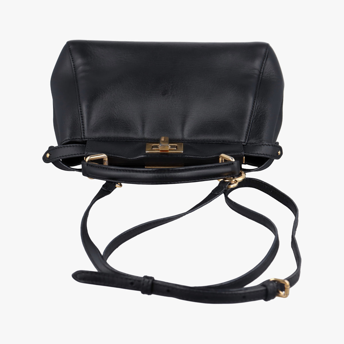Pre-owned Fendi PEEKABOO Black Leather 8BN244 shoulderbag | stylenewstar
