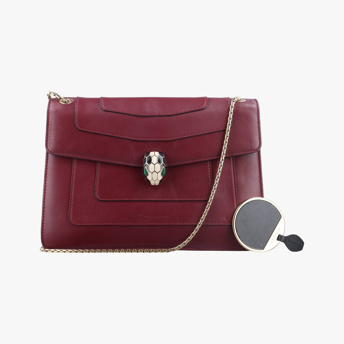 Pre-owned Bvlgari Serpenti Forever Burgundy leather  shoulderbag | stylenewstar