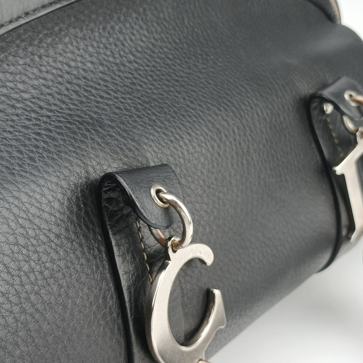 Vintage Christian Dior Detective Frame Black Leather  handbag | stylenewstar