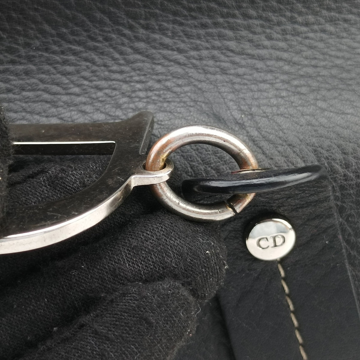 Vintage Christian Dior Detective Frame Black Leather  handbag | stylenewstar