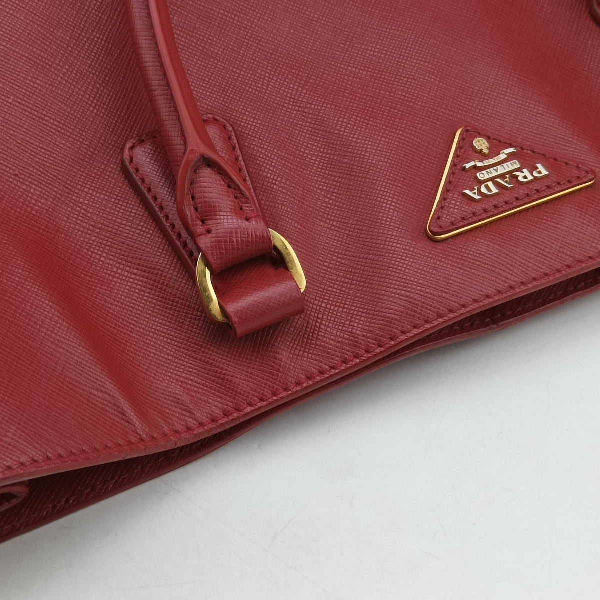 Secondhand Prada Galleria Red SAFFIANO Leather BN1786 handbag | stylenewstar