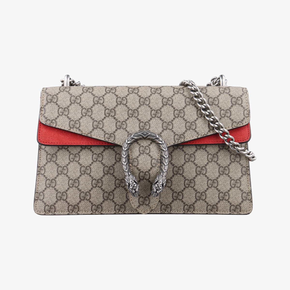 Pre-owned Gucci Dionysus beige×red PVC coated canvas × suede 400249 shoulderbag | stylenewstar