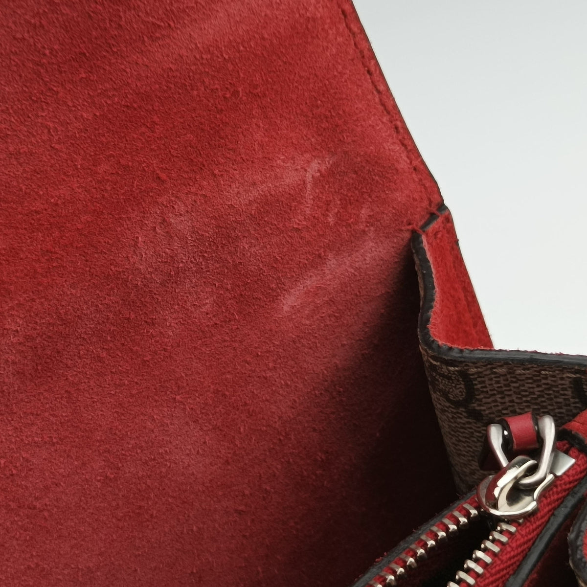 Pre-owned Gucci Dionysus beige×red PVC coated canvas × suede 400249 shoulderbag | stylenewstar
