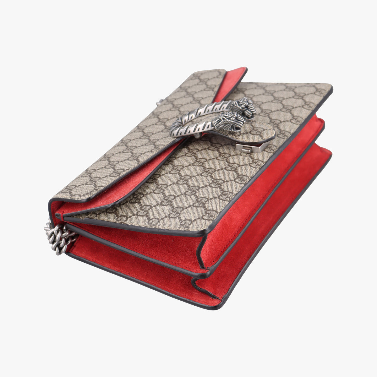 Pre-owned Gucci Dionysus beige×red PVC coated canvas × suede 400249 shoulderbag | stylenewstar