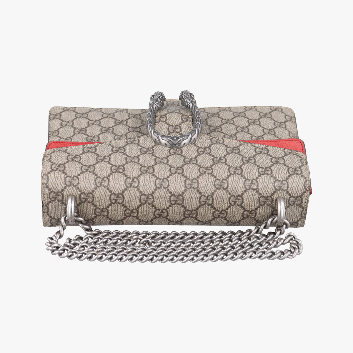 Pre-owned Gucci Dionysus beige×red PVC coated canvas × suede 400249 shoulderbag | stylenewstar