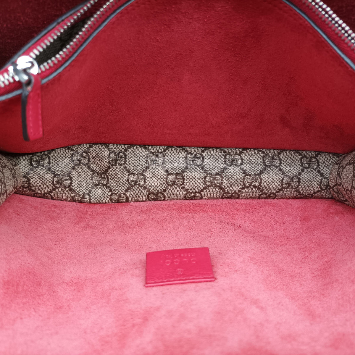 Pre-owned Gucci Dionysus beige×red PVC coated canvas × suede 400249 shoulderbag | stylenewstar