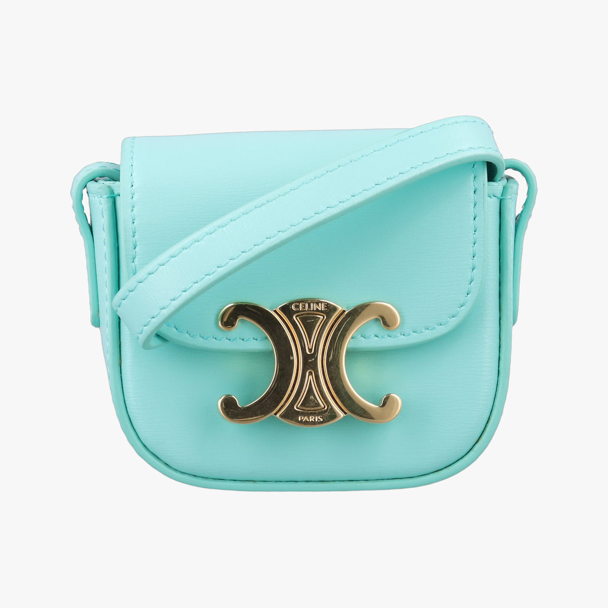 Secondhand Celine Triomphe Blue Leather  shoulderbag | stylenewstar