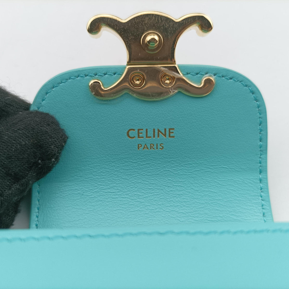 Secondhand Celine Triomphe Blue Leather  shoulderbag | stylenewstar
