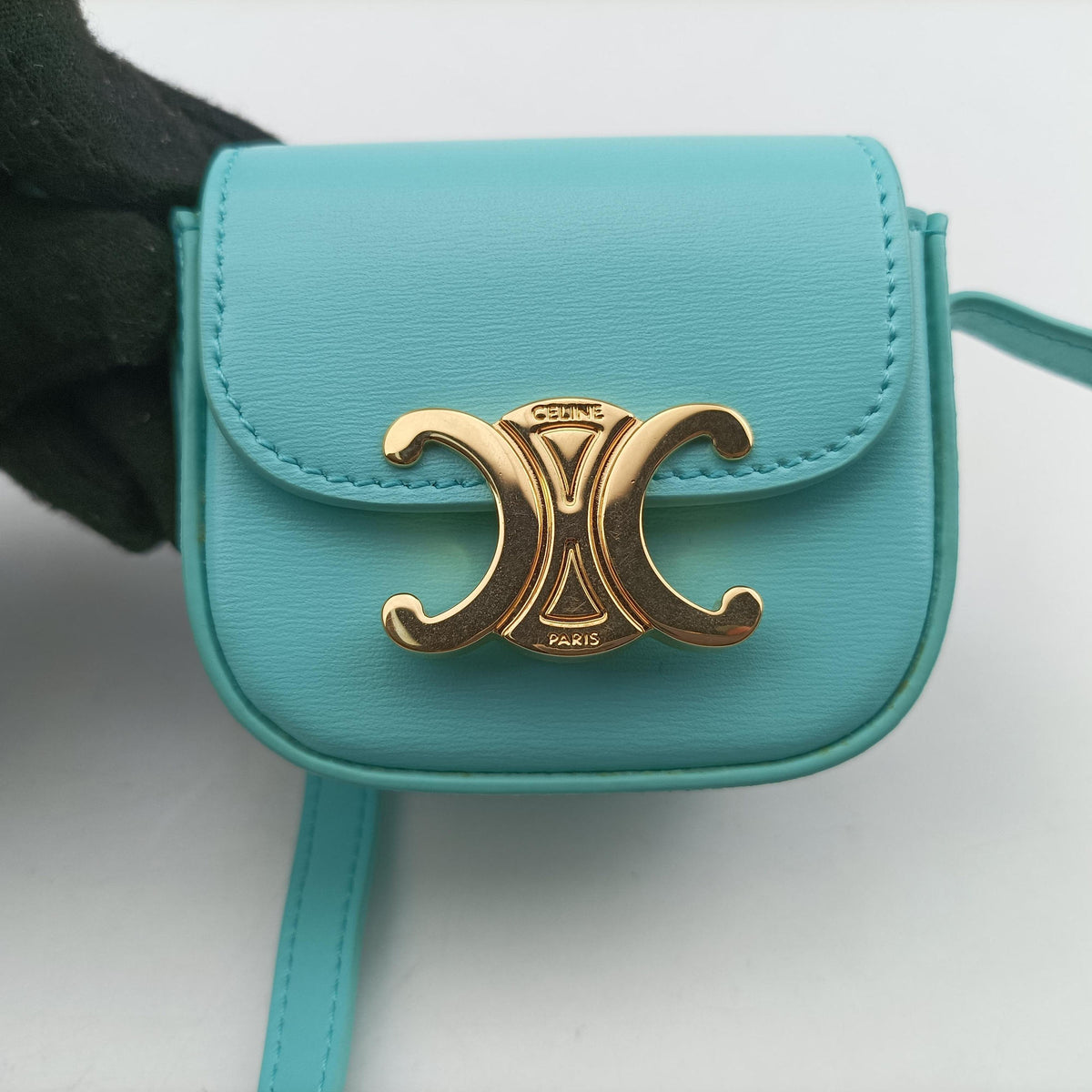 Secondhand Celine Triomphe Blue Leather  shoulderbag | stylenewstar