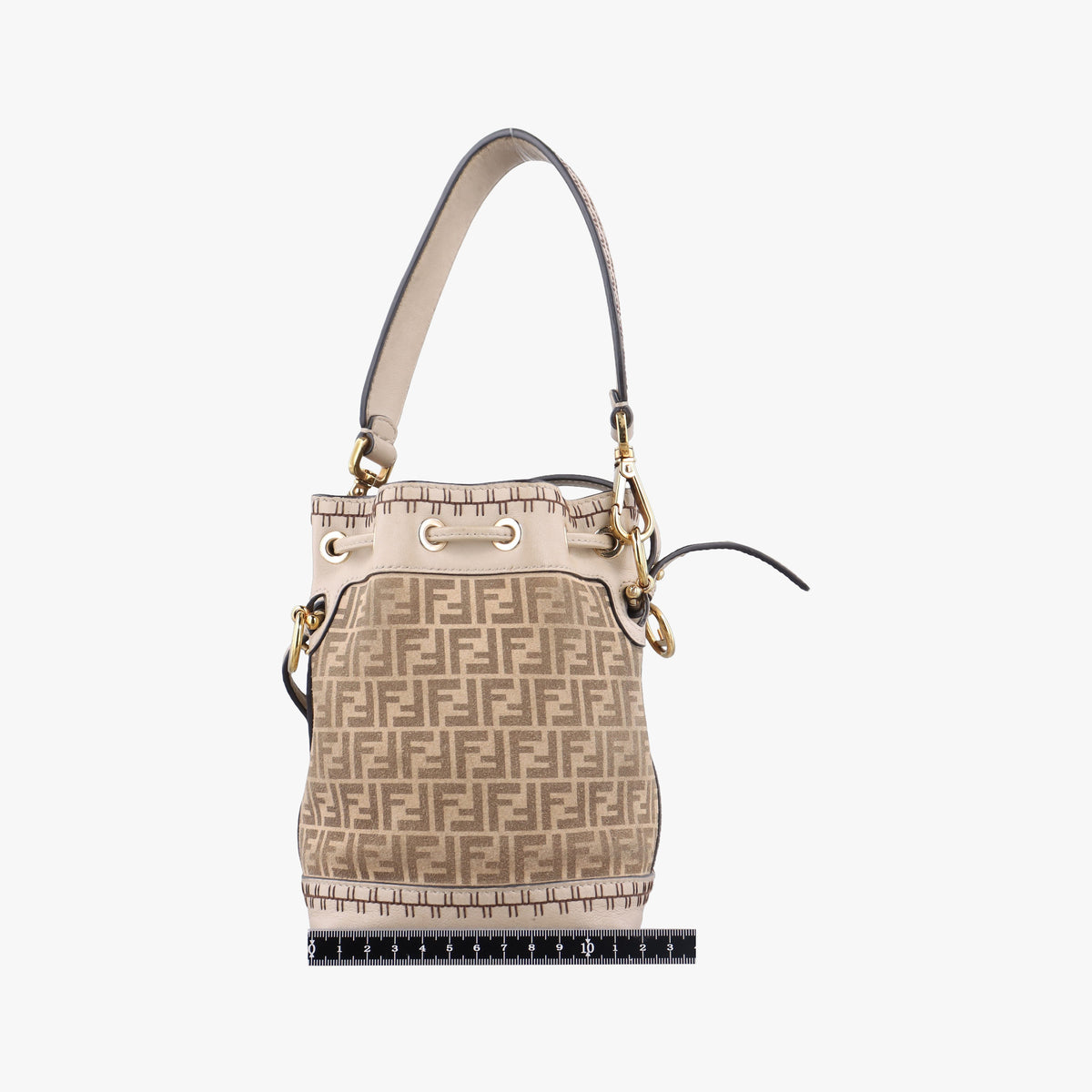 Secondhand Fendi Mon Tresor Mini Bucket Beige Leather × Suede 8BS010 shoulderbag | stylenewstar