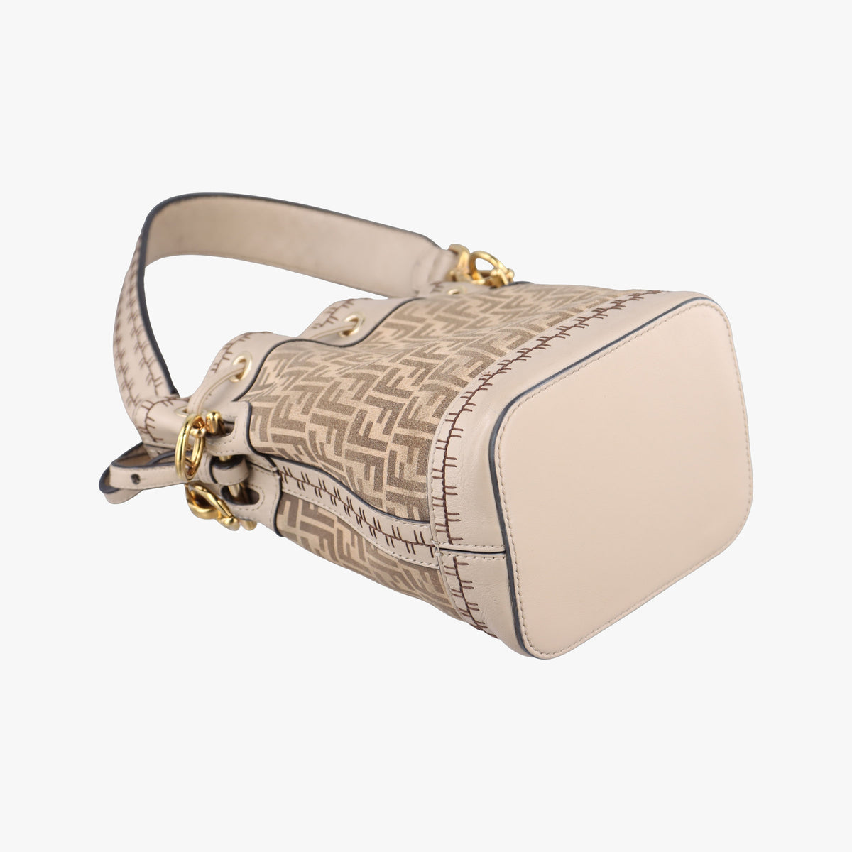 Secondhand Fendi Mon Tresor Mini Bucket Beige Leather × Suede 8BS010 shoulderbag | stylenewstar