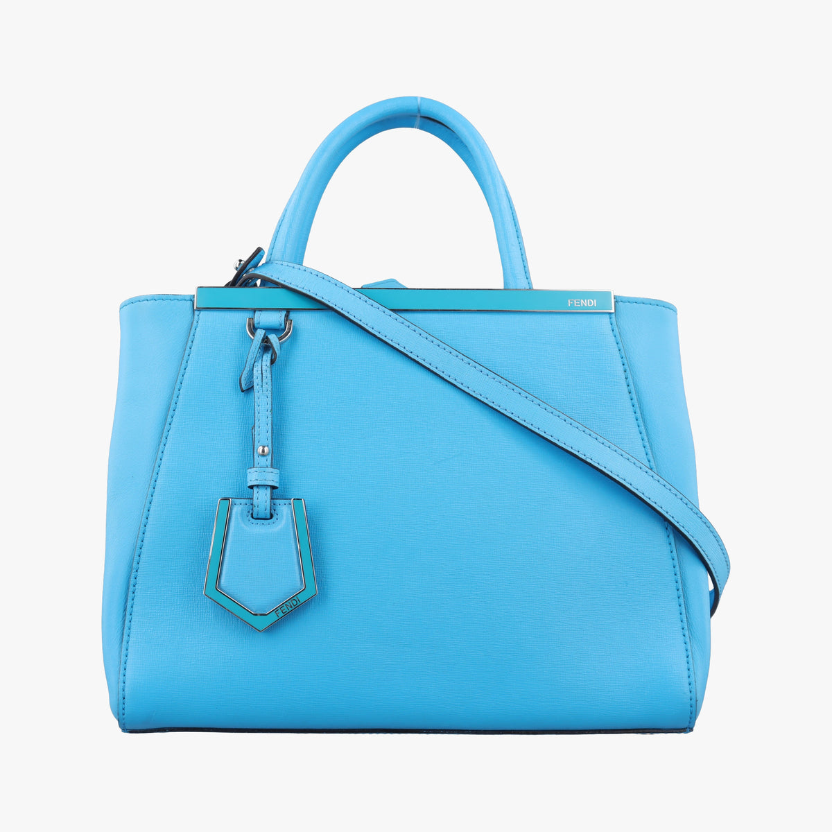 Vintage Fendi Petite 2 JOURS Blue Leather 8BH258 shoulderbag | stylenewstar