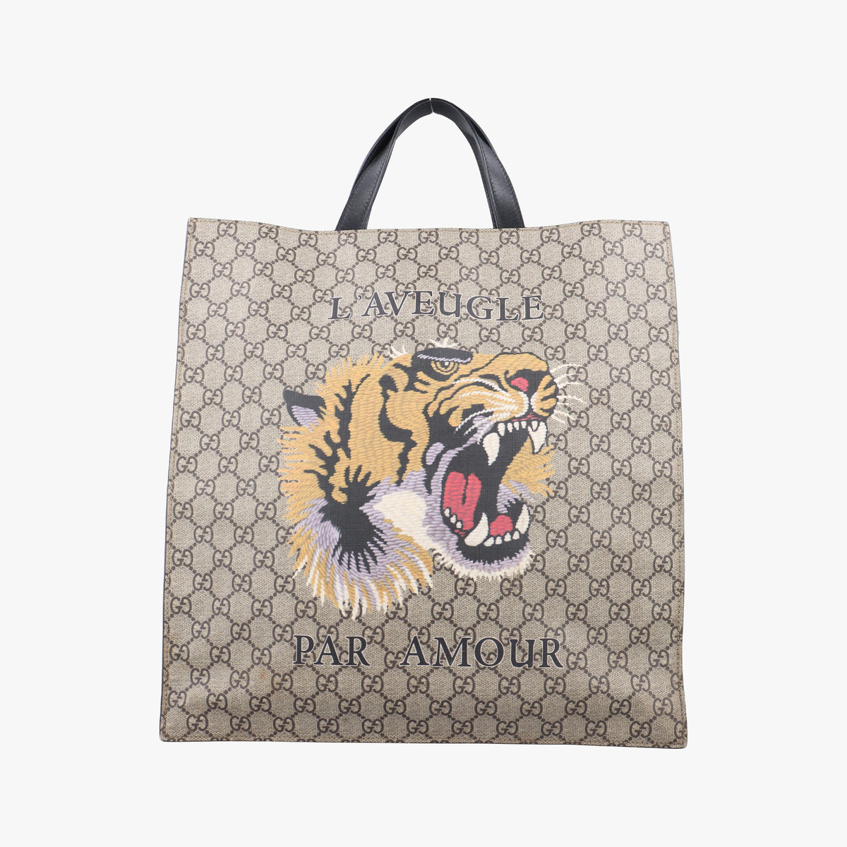 Vintage Gucci GG Supreme Bee beige×Multicolour PVC coated canvas 450950 handbag | stylenewstar
