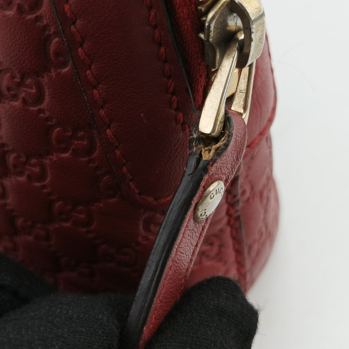 Pre-owned Gucci Microguccissima Red Leather 449654 shoulderbag | stylenewstar