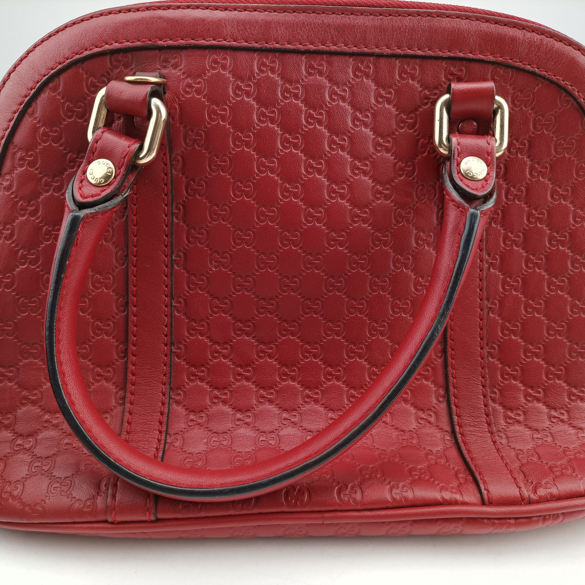 Pre-owned Gucci Microguccissima Red Leather 449654 shoulderbag | stylenewstar