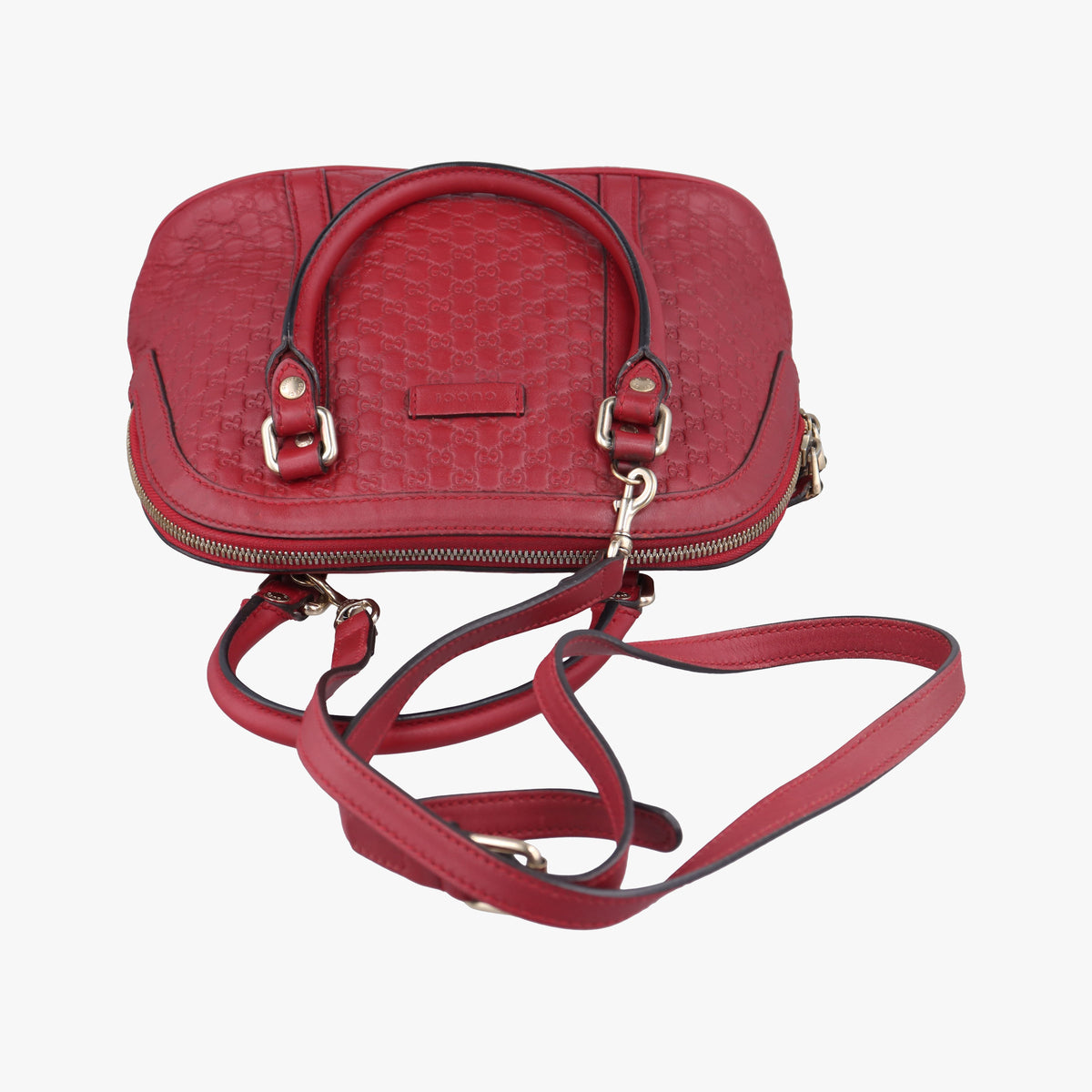 Pre-owned Gucci Microguccissima Red Leather 449654 shoulderbag | stylenewstar