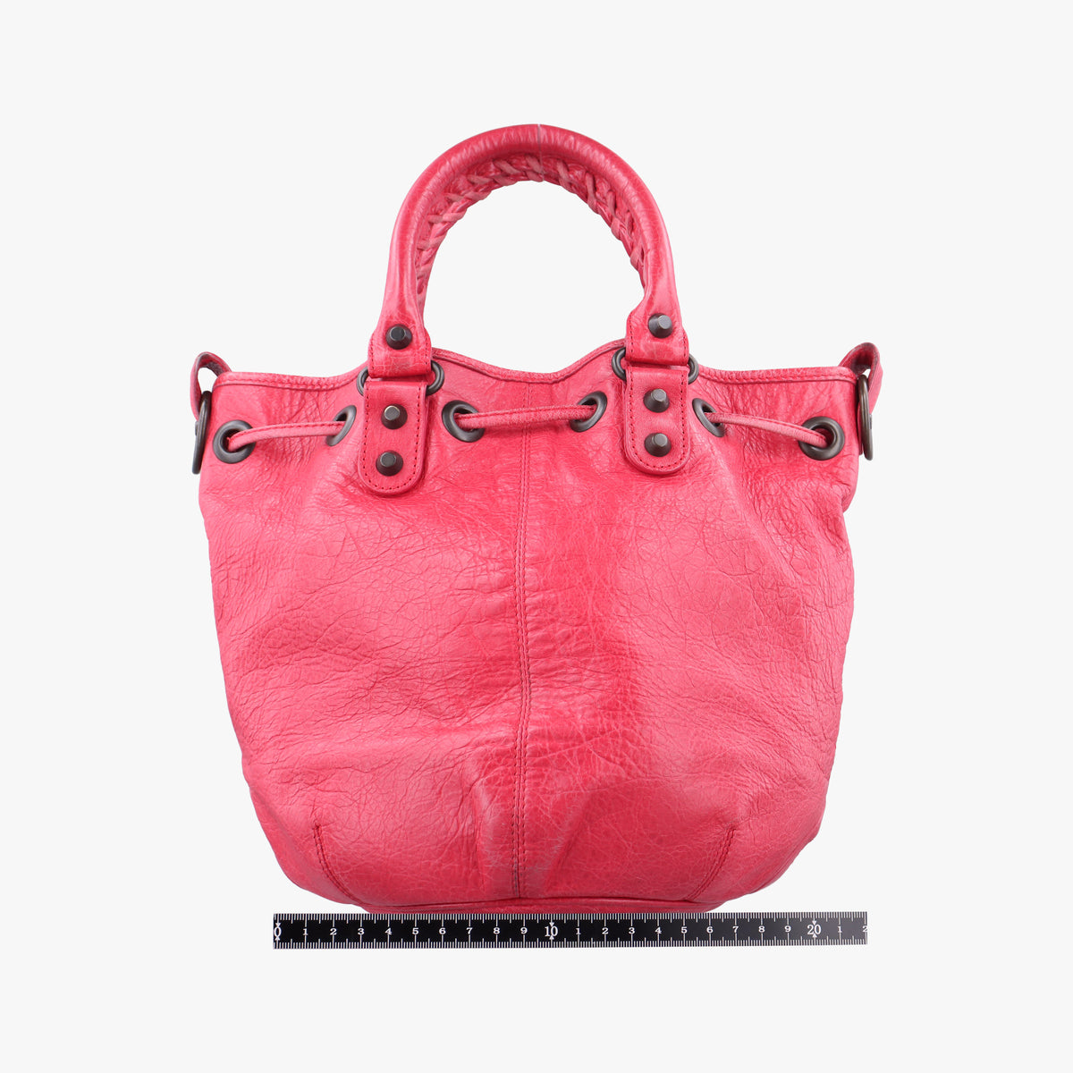 Pre-owned Balenciaga Electric Perforated Motorcycle City Red lambskin  shoulderbag | stylenewstar