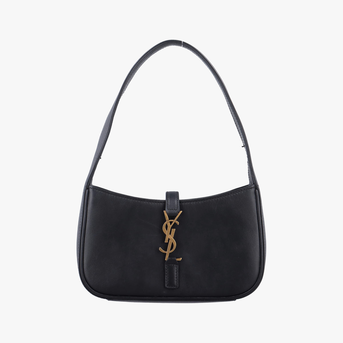 Pre-owned Yves Saint Laurent LE 5 a 7 Hobo Black Leather 710318 shoulderbag | stylenewstar