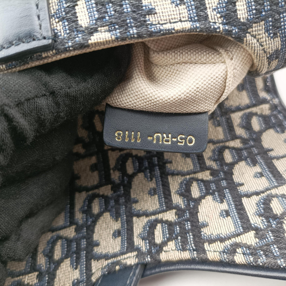Pre-owned Christian Dior Saddle Navy Jacquard × Leather  handbag | stylenewstar