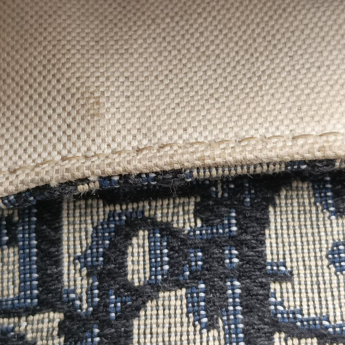 Pre-owned Christian Dior Saddle Navy Jacquard × Leather  handbag | stylenewstar