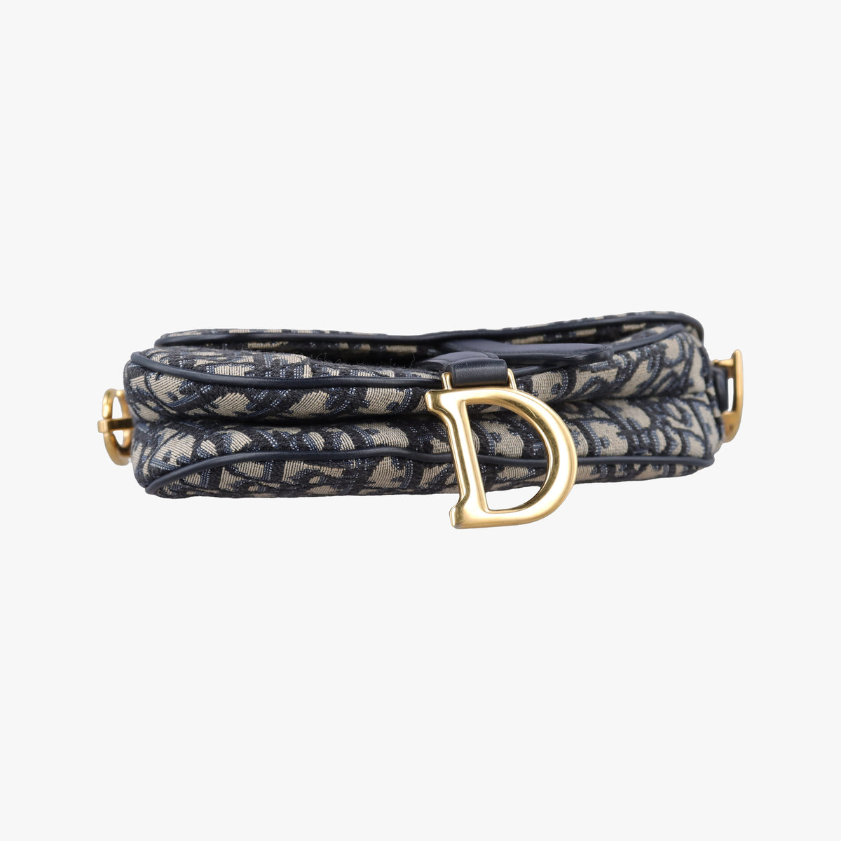 Pre-owned Christian Dior Saddle Navy Jacquard × Leather  handbag | stylenewstar