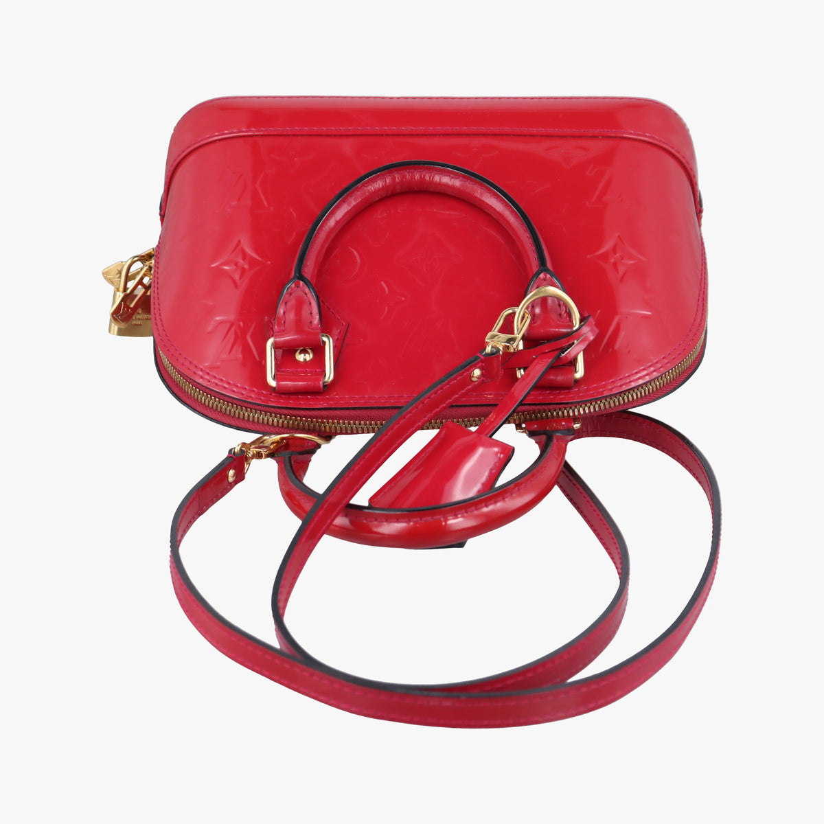 Pre-owned Louis Vuitton Alma BB pomme d'amour Vernis M90174 shoulderbag | stylenewstar