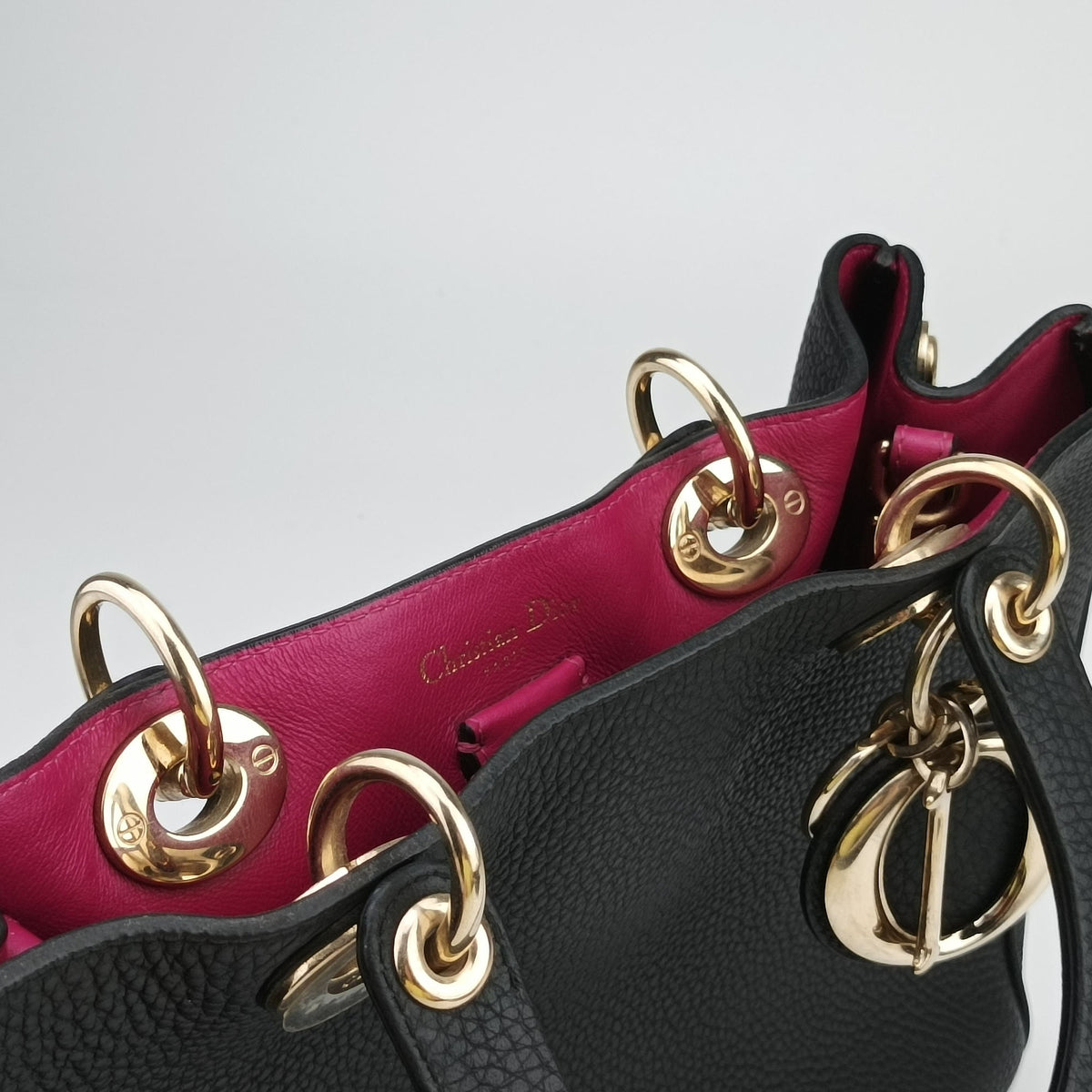 Pre-owned Christian Dior Diorissimo Black Leather  shoulderbag | stylenewstar