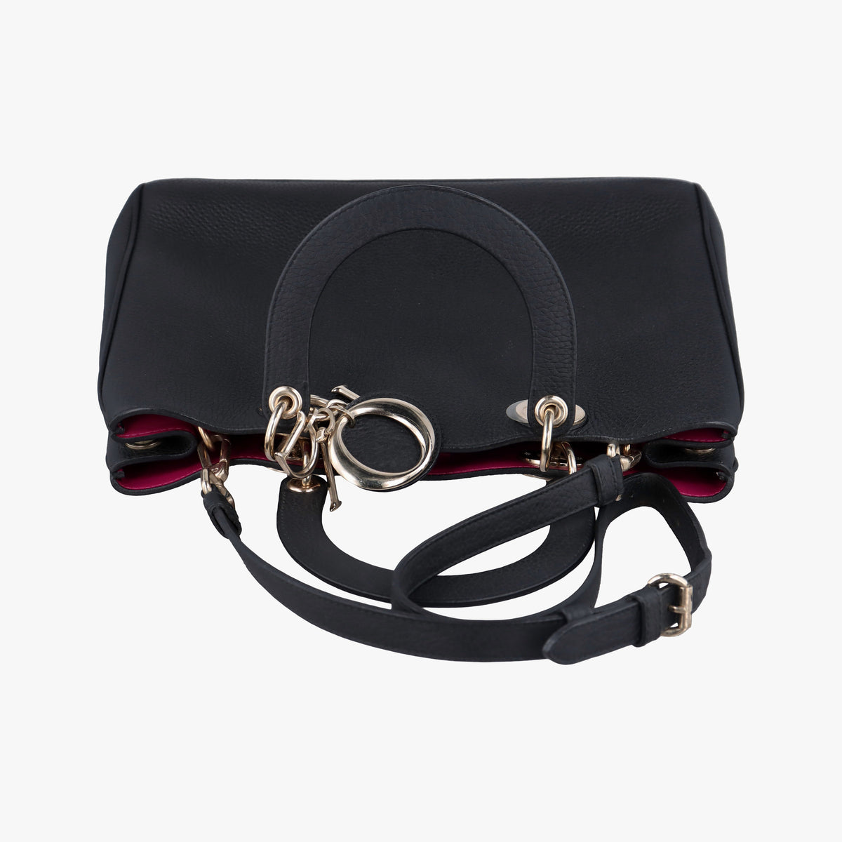 Pre-owned Christian Dior Diorissimo Black Leather  shoulderbag | stylenewstar