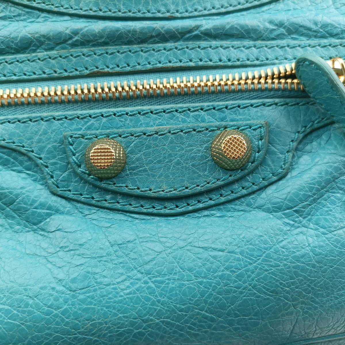 Pre-owned Balenciaga Motocross Giant Classic Hip Blue lambskin  shoulderbag | stylenewstar