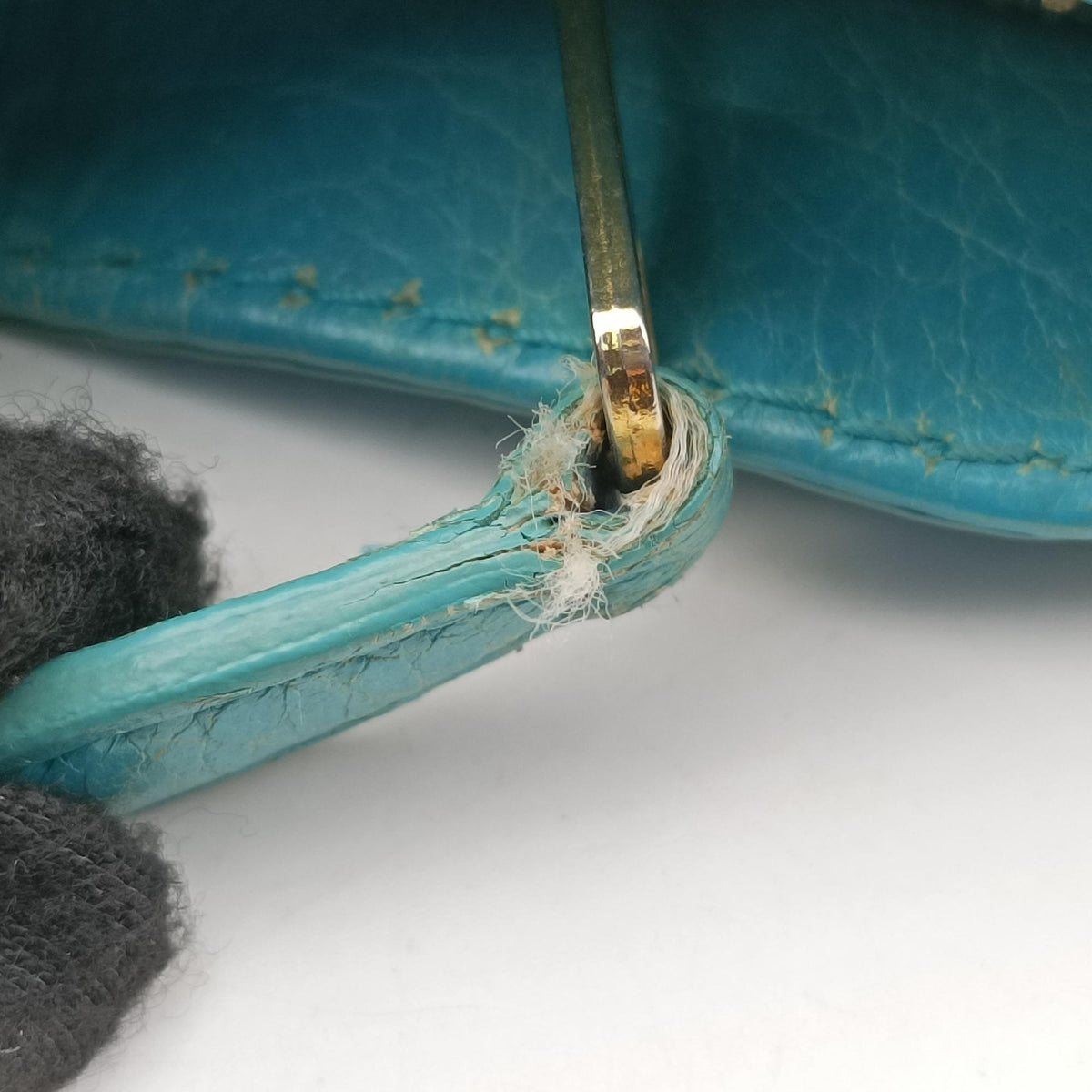 Pre-owned Balenciaga Motocross Giant Classic Hip Blue lambskin  shoulderbag | stylenewstar