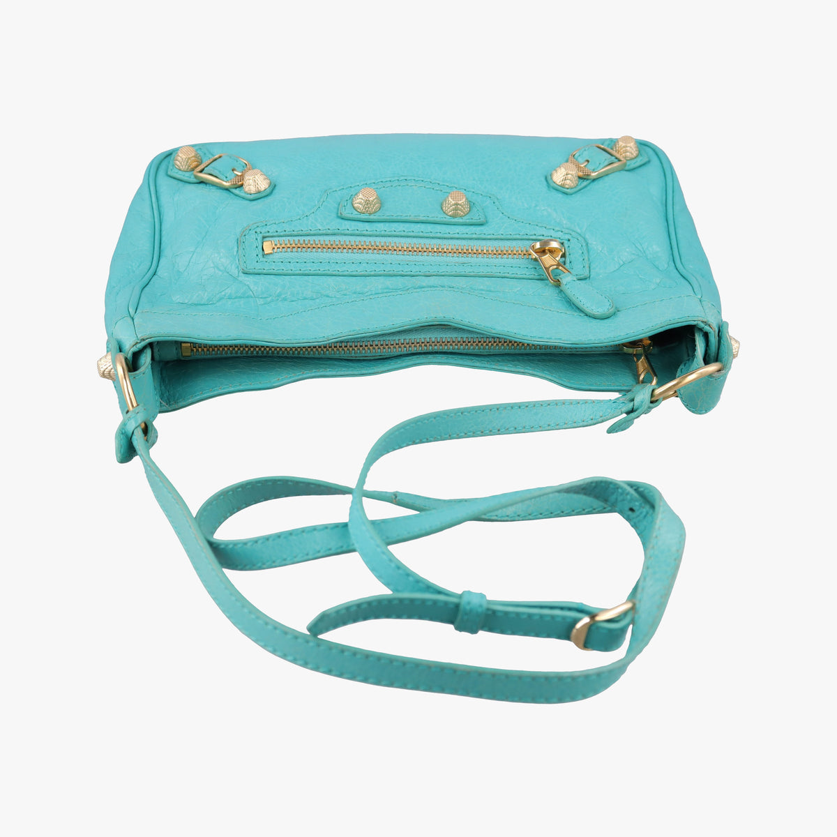 Pre-owned Balenciaga Motocross Giant Classic Hip Blue lambskin  shoulderbag | stylenewstar