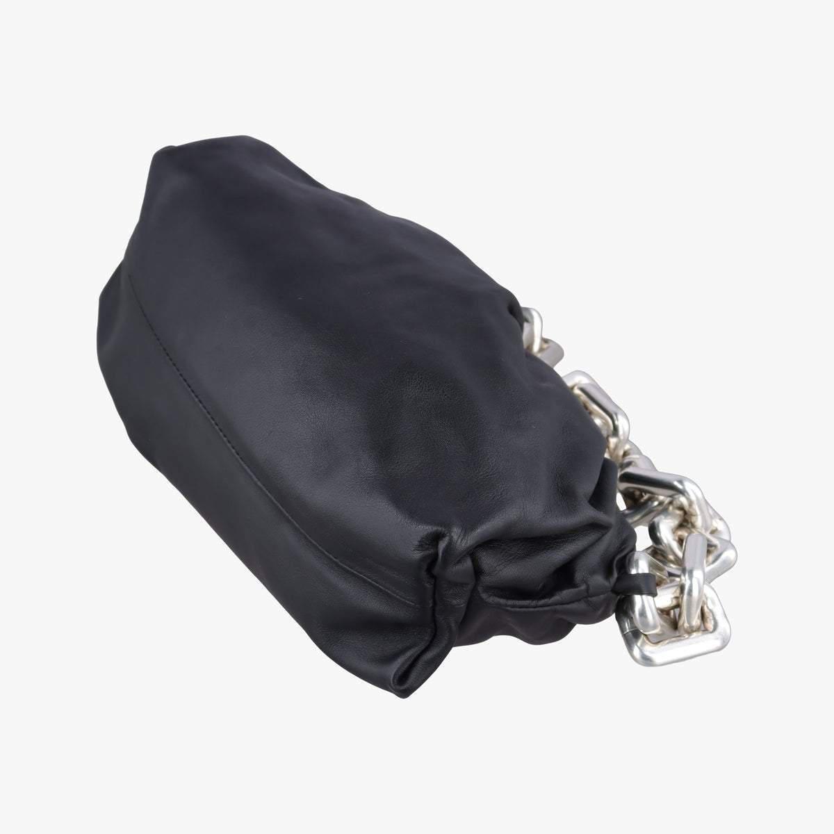 Pre-owned Bottega Veneta THE Chain Pouch Black lambskin  shoulderbag | stylenewstar